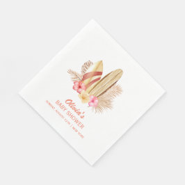 ボホトロピカルフラワーサーフィンベビーシャワー スタンダードランチョンナプキン