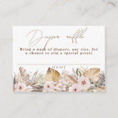 ボホトロピカルフローラガールシャワーおむつラッフル エンクロージャーカード (正面)