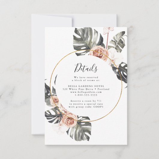 ボホトロピカルフローラ結婚ズ詳細カード 出欠カード (正面)