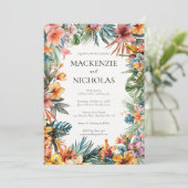ボホトロピカルフローラ結婚式招待状 招待状 (スタンド正面)