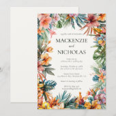 ボホトロピカルフローラ結婚式招待状 招待状 (正面/裏面)