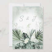 ボホトロピカルプラントウォーターカラー結婚式招待状 招待状 (裏面)