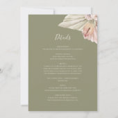 ボホトロピカルボタニカルアイボリーとグリーンオールインワン 招待状 (裏面)