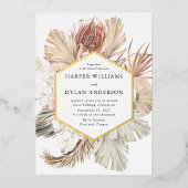 ボホトロピカルラブ結婚ズ金ゴールド 箔招待状 (正面)