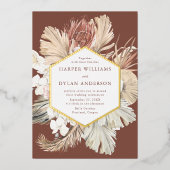 ボホトロピカルラブ結婚ズ金ゴールド 箔招待状 (正面)