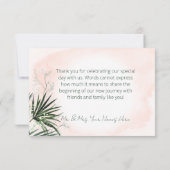 ボホトロピカル赤面ウォーター結婚カラー サンキューカード (裏面)