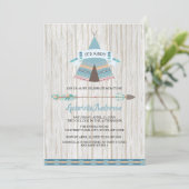 ボホト素朴リバルティーピー男の赤ちゃんベビーシャワー 招待状 (スタンド正面)