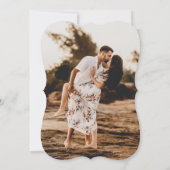 ボホドゥル手書きコバルトブルー&ベージュ色シンプル 招待状 (裏面)