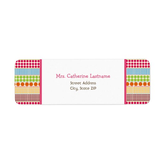 ボホドット&ピンク住所 シールステッカー ラベル (正面)