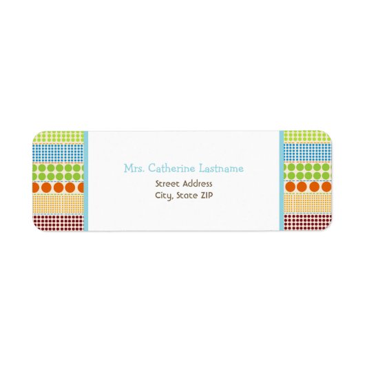 ボホドット&ブルー住所 シールステッカー ラベル (正面)