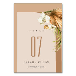 ボホドライエレガントパームさびフローラアルチ結婚ーズ テーブルナンバー