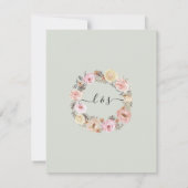 ボホドライドフローラ赤面バラ結婚金ゴールド詳細 招待状 (裏面)