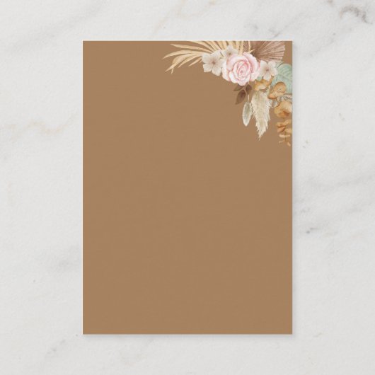 ボホドライパンパスグラス砂漠結婚の詳細 エンクロージャーカード (裏面)