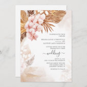 ボホドライパームスパンパスグラステラコッタ結婚ズ 招待状 (正面/裏面)