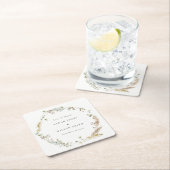 ボホドライパームパンパスグラスフローラ結婚リースズN スクエアペーパーコースター (インサイチュ)