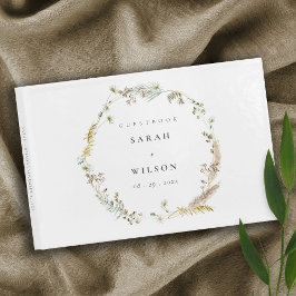 ボホドライパームパンパスグラスフローラ結婚リース ゲストブック