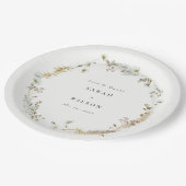 ボホドライパームパンパスグラスフローラ結婚リース ペーパープレート (アングル)