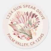 ボホドライパーム熱帯紅葉差出人住所 ラウンドシール (正面)