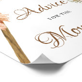 ボホドライパーム葉スパンパスグラスアドバイス標識 ポスター (角)