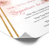 ボホドライパーム葉赤面ピンクシグネチャードリンク ポスター (角)