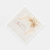 ボホドライフラワーアンドパンパスグラスブライダルシャワー スタンダードランチョンナプキン (角)