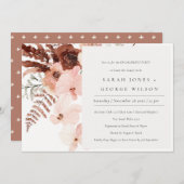 ボホドライラスト赤面オーキッド婚約招待状 サンキューカード (正面/裏面)