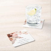 ボホドライラスト赤面ファーン結婚オーキッ感謝していト スクエアペーパーコースター (インサイチュ)