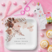 ボホドライラスト赤面ファーン結婚オーキッ感謝していト ペーパープレート (パーティー)