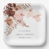 ボホドライラスト赤面ファーン結婚オーキッ感謝していト ペーパープレート (正面)