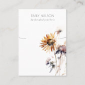 ボホドライワイルドフラワーウォーターカラーネックレスディスプレイ 名刺 (正面)