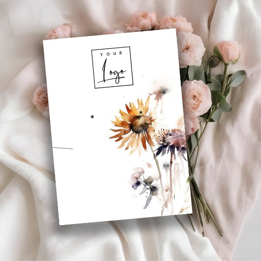 ボホドライワイルドフラワーネックレスイヤリングロゴ表示 名刺