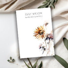 ボホドライワイルドフラワー空白のジュエリー表示テンプレート 名刺