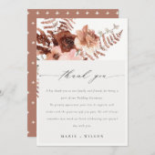 ボホドライ素朴ドサビ赤面ファーンオーキッ結婚シュ サンキューカード (正面/裏面)