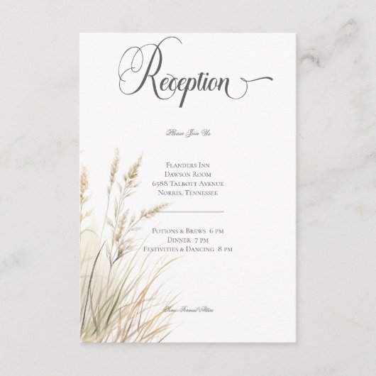 ボホドライ素朴ドタングラスウェディングレセプション エンクロージャーカード (正面)