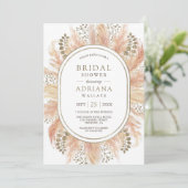 ボホドライ素朴ドパンパスグラスオーバルブライダルシャワー 招待状 (スタンド正面)