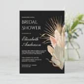 ボホドライ素朴ドパームパンパスブラックブライダルシャワー 招待状 (スタンド正面)