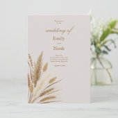 ボホドライ素朴パンパスグラス結婚式招待状 招待状 (スタンド正面)