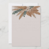 ボホドライ素朴パンパスグラス結婚式招待状 招待状 (裏面)