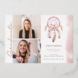 ボホドリームキャッチャーバラスクリプト写真卒業 箔招待状