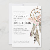 ボホドリームキャッチャーフェザースパンパストロピカルフローラ 招待状 (正面)