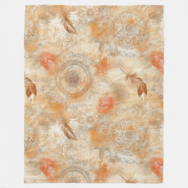 ボホドリームキャッチャー曼荼羅 フリースブランケット