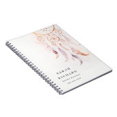 ボホドリームキャッチャー水彩薄紫赤面桃 ノートブック (右側)