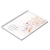 ボホドリームキャッチャー水彩薄紫赤面桃 ノートブック (左側)