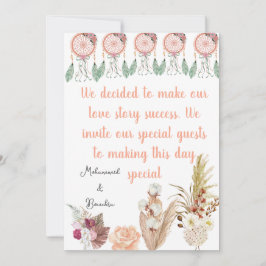 ボホドリームキャッチャー結婚式招待状セット 招待状