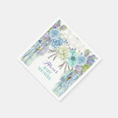 ボホドリームキャッチャー羽根部族アクアブルー スタンダードカクテルナプキン (角)