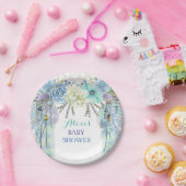 ボホドリームキャッチャー羽根部族アクアブルー ペーパープレート (パーティー)