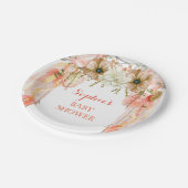 ボホドリームキャッチャー羽毛トライバルピーチサンゴ ペーパープレート (アングル)