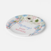 ボホドリームキャッチャー羽毛トライバルブルーピンク ペーパープレート (アングル)