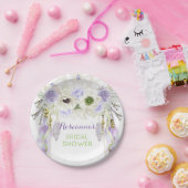 ボホドリームキャッチャー羽毛トライバルラベンダー ペーパープレート (パーティー)