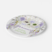 ボホドリームキャッチャー羽毛トライバルラベンダー ペーパープレート (アングル)